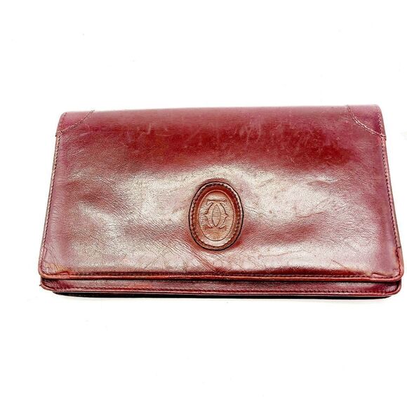 Cartier Red Leather Clutch Bag - Picture 1 of 7